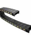 R55 25mm By 77mm Plastic Cable Drag Chain Wire Carrier With Openable Cover Closed Type 1 Meter Long in black nylon
