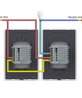Modern Tempered Glass Wall Switch 3 Way Touch Panel With LED Indicator No Neutral Wire Required Single Live Wire Easy Install Retrofit Ready For Older Homes White 1 Gang 3 Way wiring diagram showing live and neutral wire connections