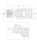 Quarter Inch Drive Universal Joint Socket With 6 Point Shallow Opening For Maximum Hex Fastener Contact And A Smooth 55 Degree Rotating Pivot Great For Tight Spaces And Tough Jobs, 1/4 in.