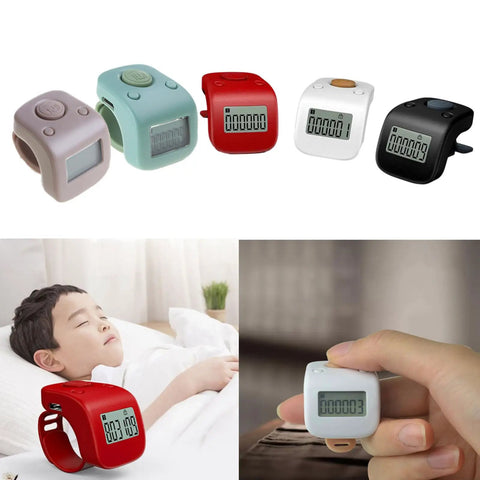 Game Changer Rechargeable Digital Lcd Tally Counter Tracking Up To 9999 With Six Digits For Daily Prayers Crochet Projects And Step Counting In Green, shown with various colors.