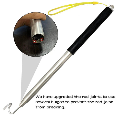 Telescoping Magnetic Pickup Tool With Hook And Push Pull Grabber, Reach And Retrieve Small Objects In Tight Spaces, Durable Extendable Pole For Grabbing Wires, Debris, Tools And More