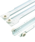 Seventeen And Three Quarters Inch Drawer Slide Kit For Most Bottom And Side Mounted Drawers Self Closing Steel Tracks With Plastic Wheels