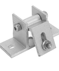 Close-up of an aluminum bracket from the Eight Piece Solar Panel Mounting Bracket Feet With Screws And Gaskets set, side angle view.