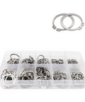 All In One External Circlip Snap Ring Assortment Kit M5 To M20, 500Pcs Stainless Steel And Carbon Steel C Clip Retaining Rings For Shafts
