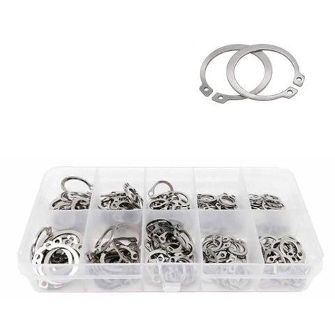 All In One External Circlip Snap Ring Assortment Kit M5 To M20, 500Pcs Stainless Steel And Carbon Steel C Clip Retaining Rings For Shafts