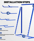 Installation steps for Heavy Hitter 4 Tier Lumber Rack Built Like A Tank With Reinforced Alloy Steel And Anti Rust Pipes.