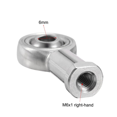 Rod End Bearings 6mm Bore M6x1 Right Hand Female Thread Stainless Steel 304 Ball Joint 2 Pack, 6mm bore and threaded end