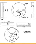 Schematics of Six Position 1 Inch Telescope Filter Wheel Made From Aluminum Alloy With Sunshade Cover for detailed dimensions.