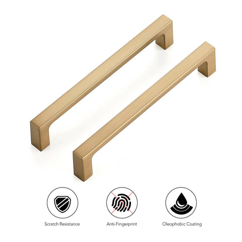 Solid 10 Pack 5 Inch Square Cabinet Handles In Champagne Bronze Finish Durable Drawer Pulls For Kitchen Cabinets And Furniture