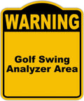Golf Swing Area Warning Sign Yellow Black Aluminum Composite Durable Practice Area Marker For Golfers Aluminum Sign