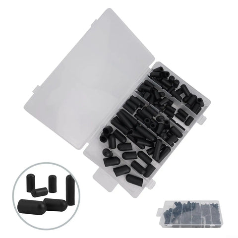 Top Notch 105 Piece Rubber Vacuum Cap Assortment Kit In 9 Sizes For Car Carburetors Manifolds And Hoses To Stop Leaks Fast With Durable Heat Resistant Storage Case For Any Auto Job. Black rubber vacuum caps in divided storage case, assorted sizes