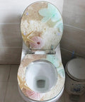 Heavy Duty Resin Toilet Seat Cover With Soft Slow Close Lid Universal European Fit Waterproof Bathroom Game Changer design with seashells.