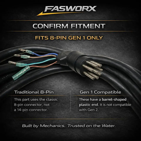 Throttle Control Box 881170A15 Side Mount Gen I For Outboards With 8 Pin 15 Ft Harness Power Trim Tilt Replaces 8M0178521 And 881170A1 By FASWORX On Sale Now