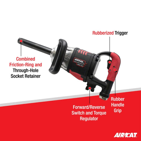 Straight Up Heavy Duty 1 Inch Straight Pneumatic Impact Wrench With Vibrotherm Drive And Rubber Grip 2300 Ft Lbs Torque Crushes Rusty Bolts Fast Extended Anvil Real Deal Air Tool