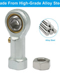 Heavy Duty Female Rod End Bearing With 1/4 Inch Bore And 1/4-28 Right Hand Thread, Industrial Alloy Steel, Corrosion Resistant, 4 Pack Built Tough For Real World Machines And Projects, with lock nut