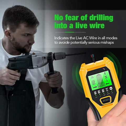 Pro Grade 5 In 1 Stud Finder Wall Scanner With Digital Hd Lcd Display And Clear Audio Alarm Dead Nuts Detection For Wood Studs Metal Pipes Live Ac Wires Rebar And Support Beams Rock Solid Performance For Every Renovation Task
