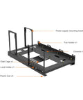 Open Air DIY Gaming PC Rig Case Rack With Handle Steel Plate Open Frame Chassis for ATX MATX ITX Boards and cooling options.