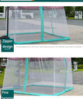 10 Foot Patio Mosquito Netting for Umbrella Cover With Zipper Windproof Screen Portable Foldable Net installed on umbrella