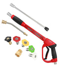 Upgraded Pressure Washer Gun With 47 Inch Extension Wand And 7 Inch 30 Degree Curved Rod M22 Fitting Five Nozzle Tips 5000 PSI 8 GPM