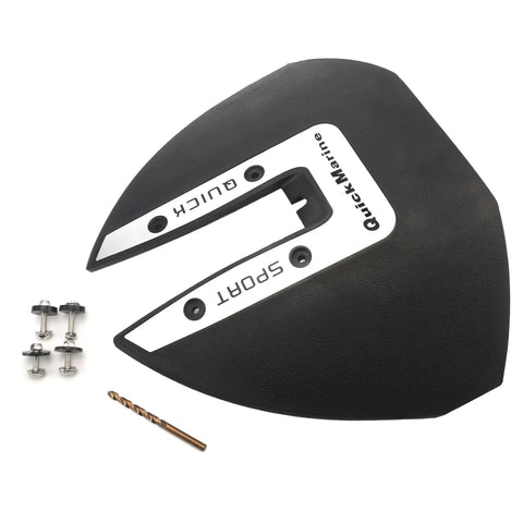Whale Tail Hydrofoil Stabilizer For 40-300 HP Outboard Motors And Sterndrive Boats, black and white accessory with screws