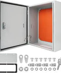 Heavy Duty Built To Last Cold Rolled Steel Electrical Box For Indoor Outdoor Use 23.6 By 20 By 8 Inches Enclosure With Mounting Plate
