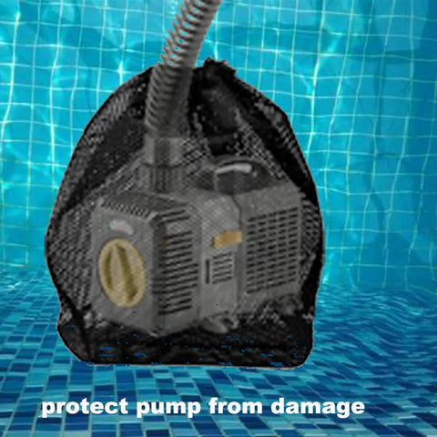 Pond Pump Mesh Bags 2 Pack For Pond Biofilters And Aquarium Filtration, 12.2 X 15.9 Inches Drawstring Barrier Bags Black