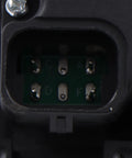 Close-up of Heater Coolant Control Valve For Tesla Model S 2012 2021, showing pin configuration inside connector.