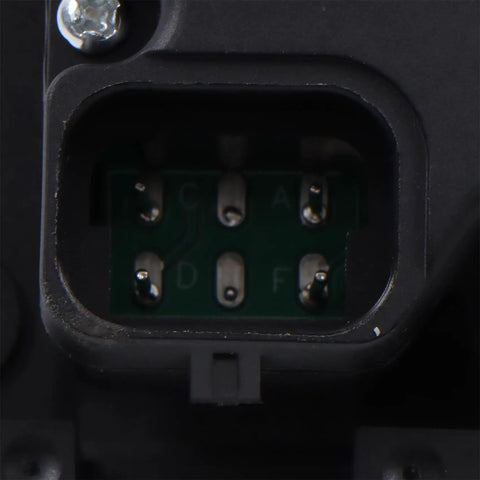 Close-up of Heater Coolant Control Valve For Tesla Model S 2012 2021, showing pin configuration inside connector.