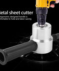Beast Mode Double Headed Sheet Metal Nibbler Cutter Drill Attachment with ergonomic handle for portable electric drills