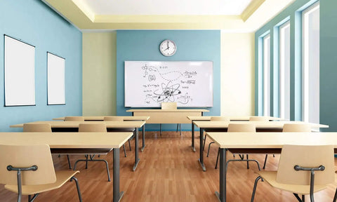 Classroom with Porcelain Magnetic Whiteboard 4 By 8 With Aluminum Frame Includes Marker And Eraser Made In USA Heavy Duty Surface