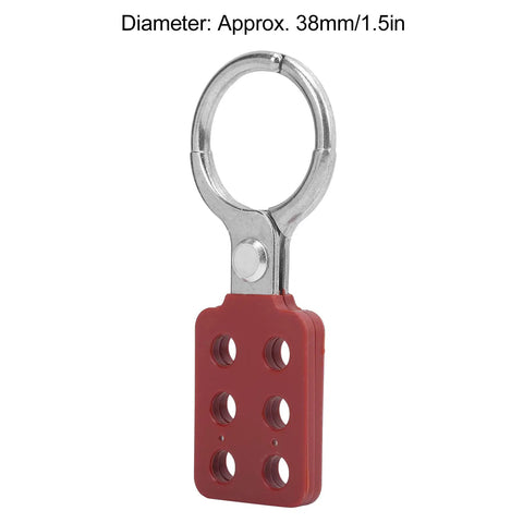 Pro Grade Lockout Hasp For Multi Person Equipment Lockout During Maintenance 1.5 Inch Six Hole Design To Hold Up To Six Padlocks Nylon PA Plus Construction