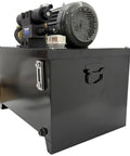 Dinenovote 3750w Hydraulic Power Unit With 80L Tank, Double-End Valve And Quantitative Vane Pump, 14Mpa Pressure Rating, Hard Tube Wiring For Continuous Industrial Use showing black steel tank design.