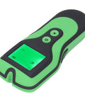 Close-up view of Mingzhe Stud Finder with 5 Modes LCD Display showing green screen and buttons, designed for accurate detection.
