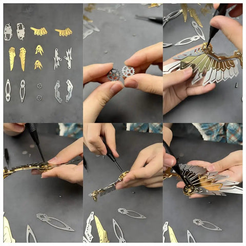Killer 3D Metal Puzzle For Adults Falcon Predator Eagle Model Kit With DIY Assembly Mechanical Bionic Bird 279 pieces, stainless steel