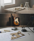 Prewired Pickguard Assembly With Knobs And Toggle Wiring Harness Aluminum Plate Retro Offset Layout For DIY Luthiers Ready To Install Control Panel Scratch Plate Solder Time Saver brushed gold on desk