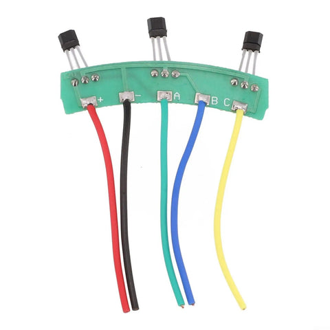 Solid E Bike Hall Sensor Replacement For Two Wheel Electric Scooter Motor 120 Degree 3144 3413 Hall Plate Circuit Board With Cable, green PCB with colored wires