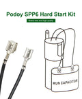 Diagram and connectors of the Two Pack Hard Start Capacitor Replacement 115V To 288VAC For Air Conditioners From 4000 To 120000 BTU