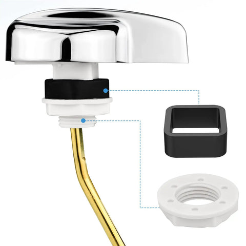 Universal Side Mount Toilet Handle Replacement Kit With One Pack Copper Trip Lever For Flush Tanks, Durable Zinc Alloy Lever