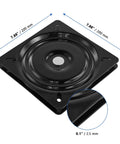 8 Inch Boat Seat Swivel Replacement for Square Bar Stools and Recliners, 360 Degree Lazy Susan Bearing, black steel base