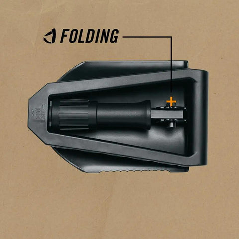 Military Style Tactical Folding Spade E Tool for Camping and Emergency Car Use, Heavy Duty All Purpose Shovel With Serrated Edge