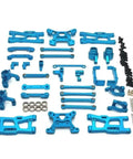 Savage Metal Steering Hub And Shock Tower Upgrade Kit With Heavy Duty Swing Arms For Rc Rides In Sleek Blue Finish crafted from durable metal.