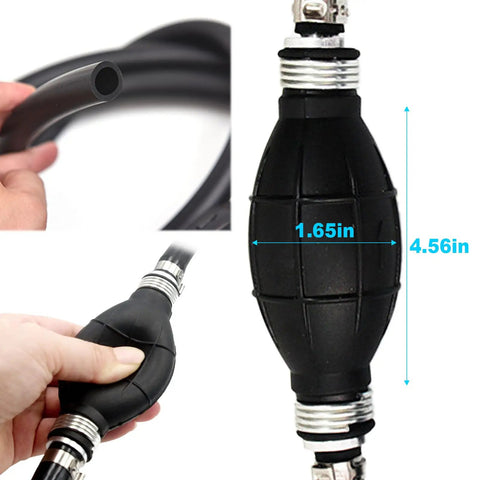 Five Sixteenth Inch Eight Millimeter Fuel Line Assembly Six Feet Marine Fuel Hose With Primer Bulb And Steel Hose Clamps For Outboard Boat Motor RVs Tractors Caravans Universal Primer Hand Pump Bulb With Tube