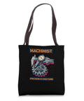 Caliper Gear Tote Bag For Machinists And Tool Junkies 16 By 16 Inch Lightweight Polyester Canvas Tote With Reinforced Bottom