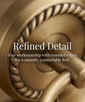Detail of Antique Brass Toilet Paper Holder With Hollow Out Wall Mount, showing refined craftsmanship and rounded edges.