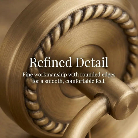 Detail of Antique Brass Toilet Paper Holder With Hollow Out Wall Mount, showing refined craftsmanship and rounded edges.