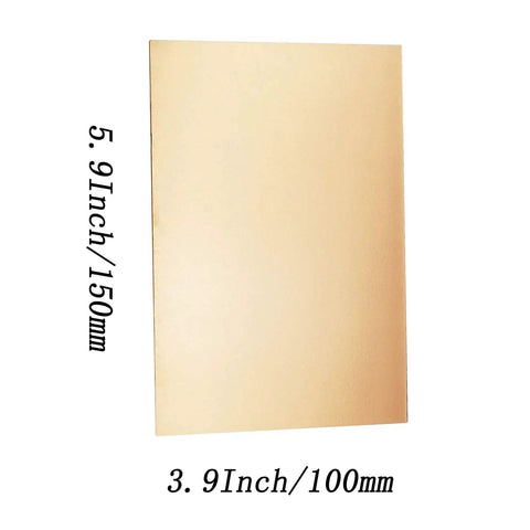 DIY Friendly Single Sided Copper Clad PCB Laminate For Etching Kit 100x150x1.5mm board dimensions shown vertically