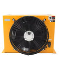 Plate Fin Heat Exchanger Fan For Hydraulic Press Machine 150 L Per Minute Air Cooled Oil Radiator Cooler Rapid Temperature Drop Yellow 24 Volt Beast Mode Cooling