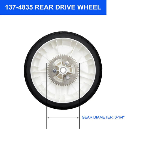 Set Of 2 Heavy Duty 8 Inch Rear Drive Wheel Assemblies With Metal Gear For 22 Inch Toro Recycler Lawn Mowers Fits Models 20332 20333 20334