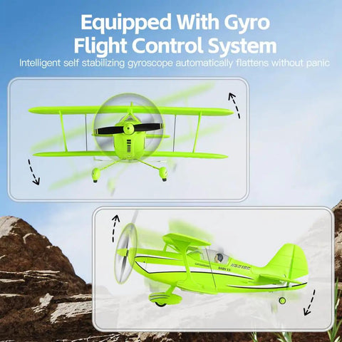 Classic Warbird RC Biplane For Adults And Beginners, 4CH 2.4G Remote, Brushless Motor, EPP Foam Airplane showcasing flight control system