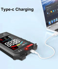 Ultra Thin Rechargeable Digital Multimeter With 3.2 Inch Color LCD Auto Ranging 600V AC DC Tester with Type-C charging connected to a laptop